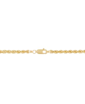 Hollow Rope Chain Necklace in 14k Yellow Gold