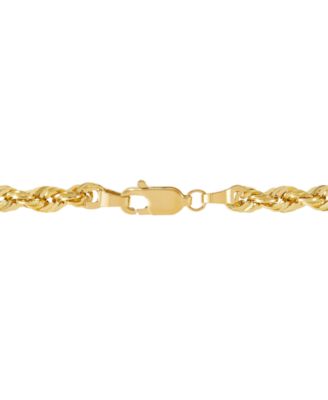 Hollow Rope Chain Necklace in 14k Yellow Gold