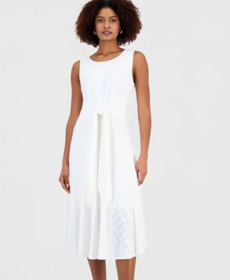 Women's Tie-Front Sleeveless Midi Dress