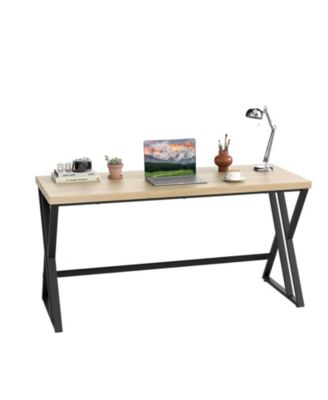 59" Computer Desk with Heavy-Duty Metal Frame and Crossbar Support, Workstation