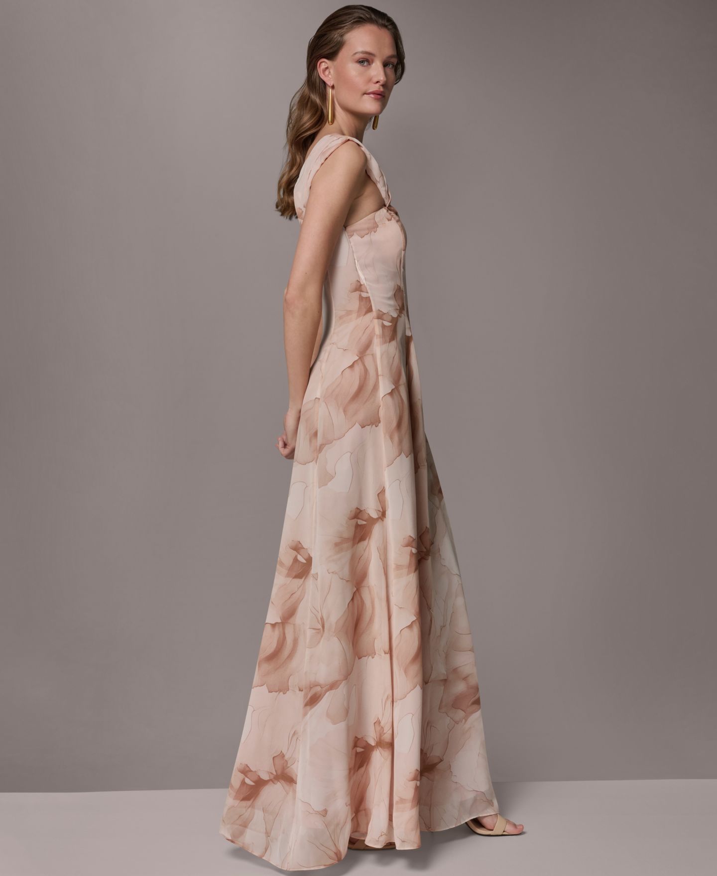 Женское платье Donna Karan New York One-Shoulder Ball Gown, цвет: Разноцветный — фото 2