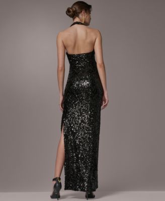 Women's Sequin Halter Neck Ball Gown