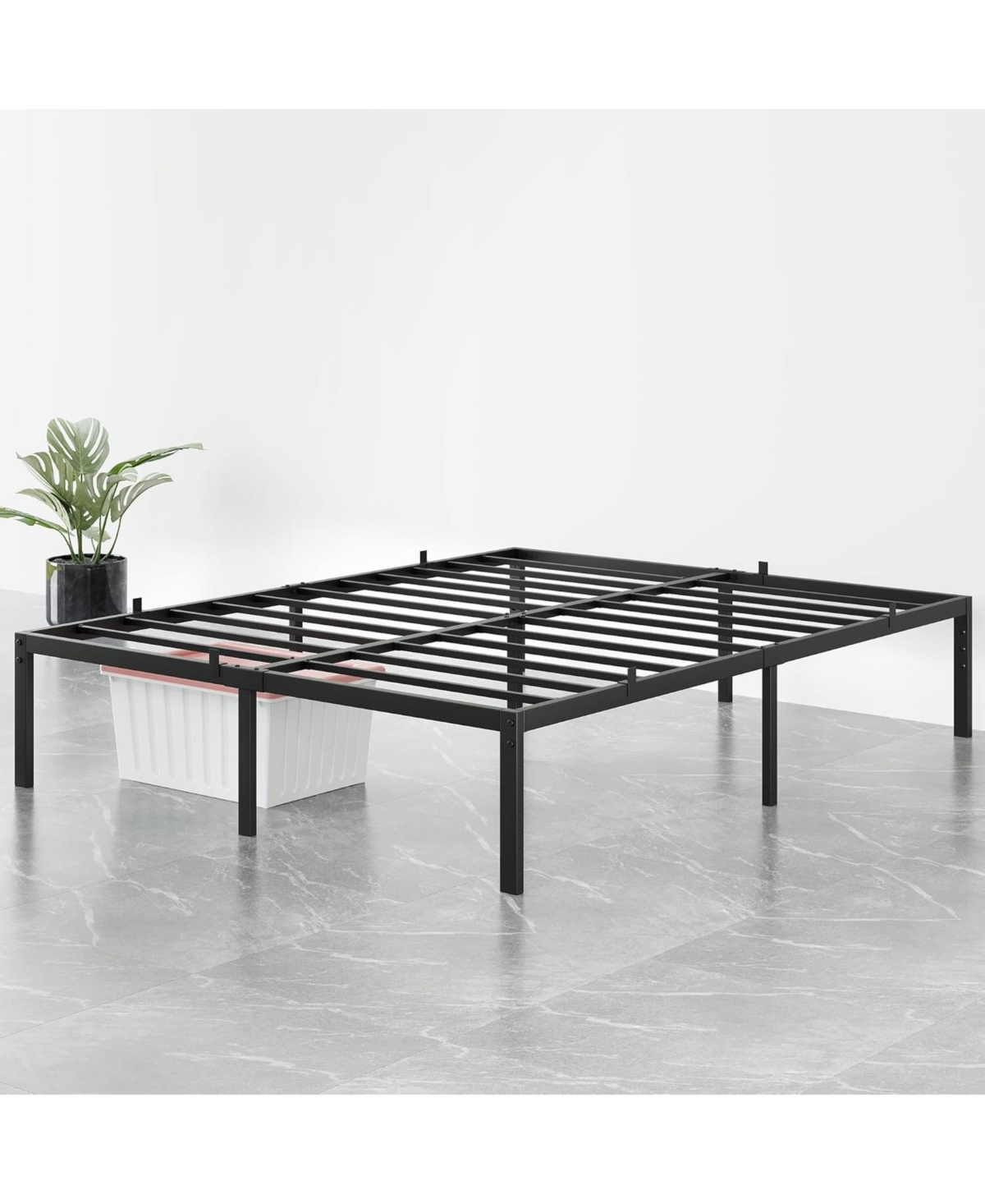 gaomon Inch Bed Frame Metal Platform, Bed Frame with Ample Storage, No Box Spring Needed and Steel Slat Support