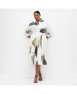 Women's Angel Print Shirt Dress