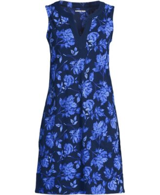 Women's Cotton Jersey Notch Neck Dress