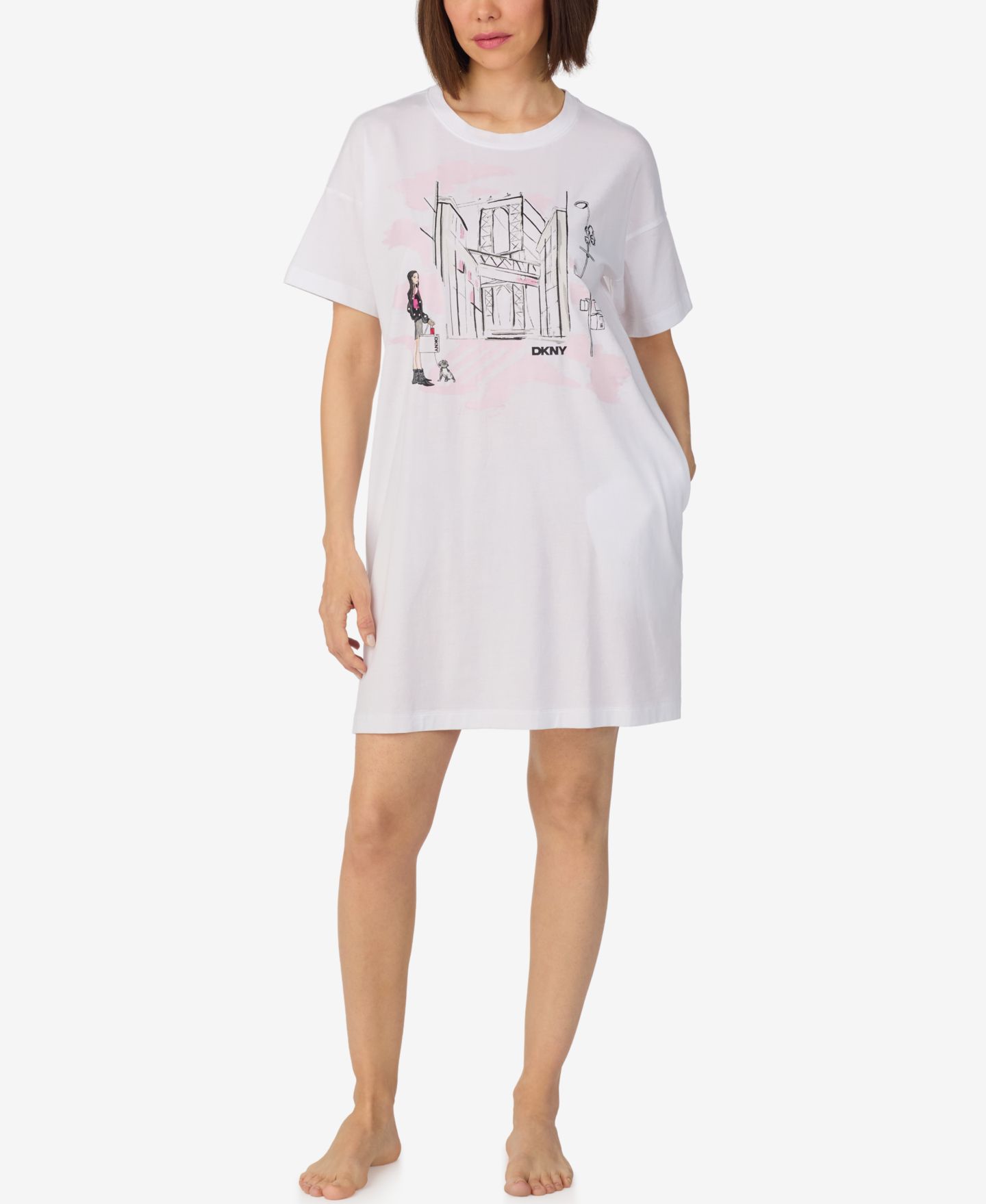 Сорочка Sleepwear, короткий рукав — DKNY, цвет: Белый — фото 1