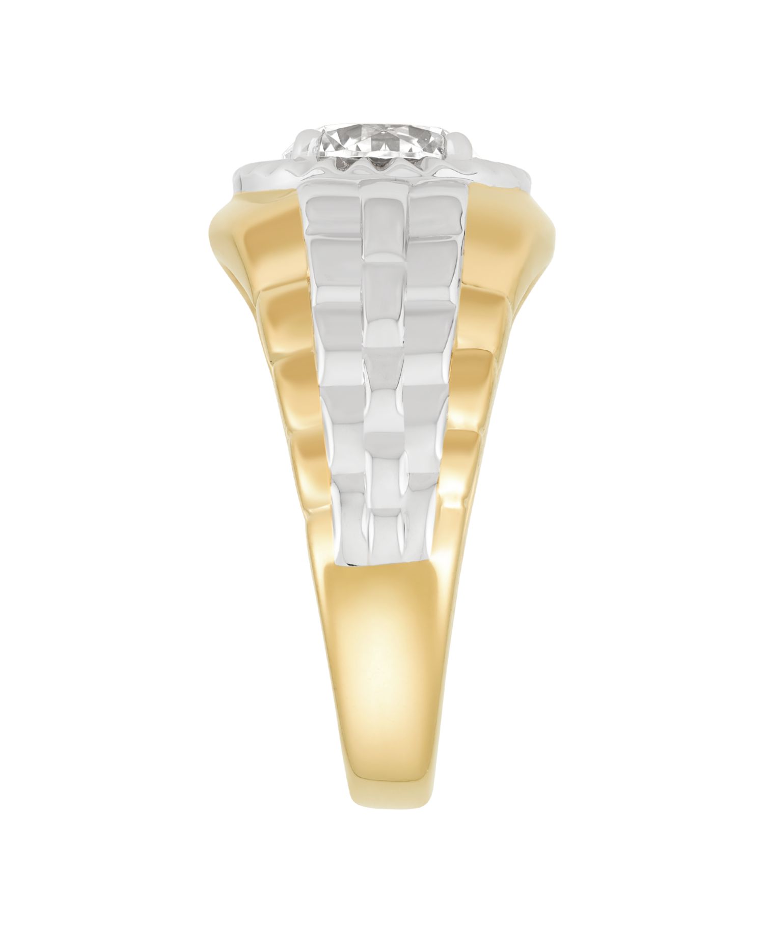 Lab Grown Diamond Solitaire Ring (2 ct. t.w.) in 14k Yellow Gold Plated Sterling Silver Rhodium