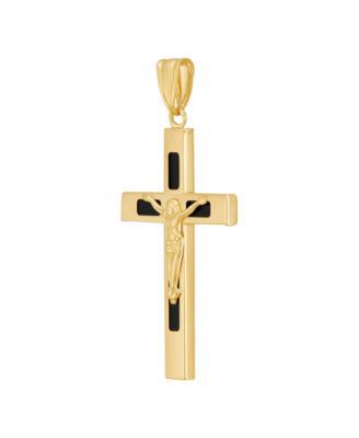 Cross Pendant Onyx (3 ct. t.w.) in 10k Yellow Gold
