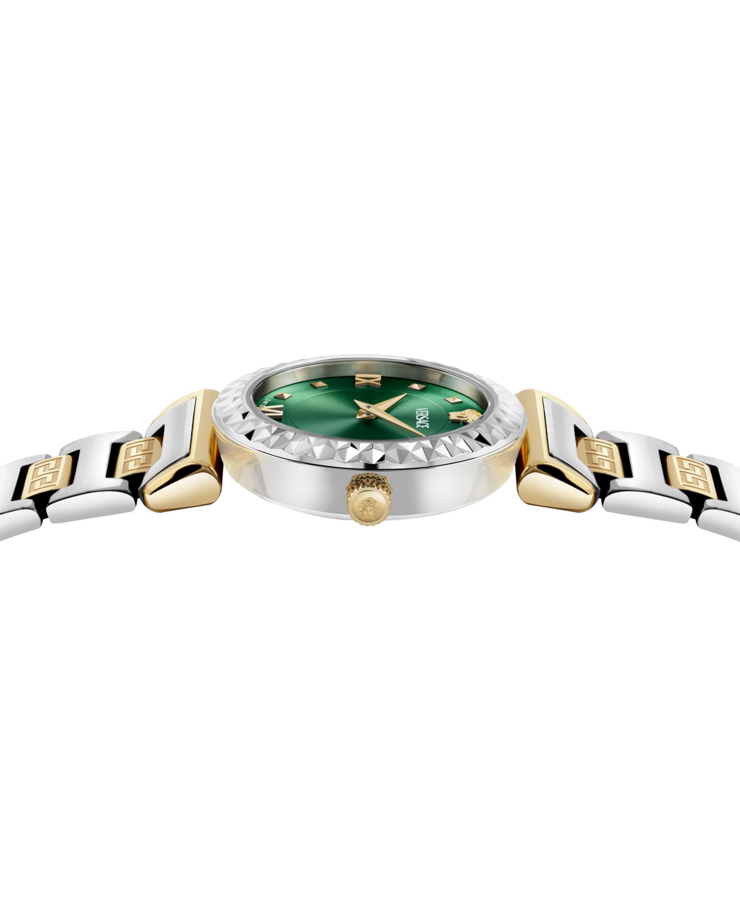 Женские часы Versace Mini Vanity Two-Tone Stainless Steel Bracelet Watch, 27mm — фото 2