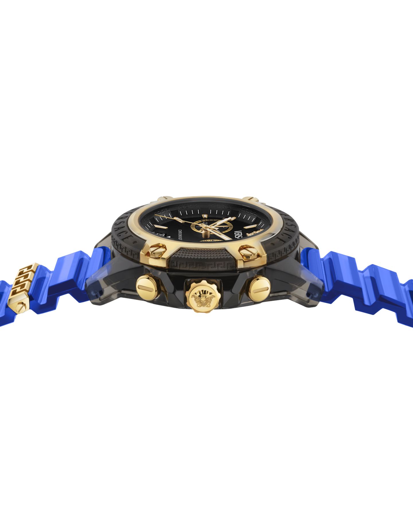 Мужские часы Versace Icon Active Transparent Black Polycarbonate Strap Watch, 44mm — фото 2