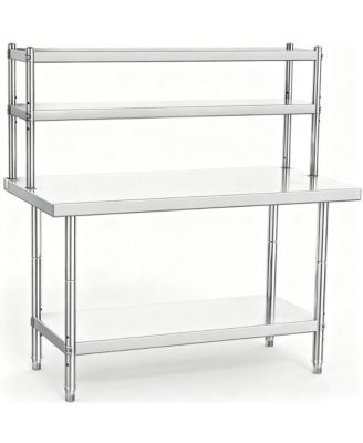Stainless Steel Workbench with Shelves for Kitchen, Garage, Workshop