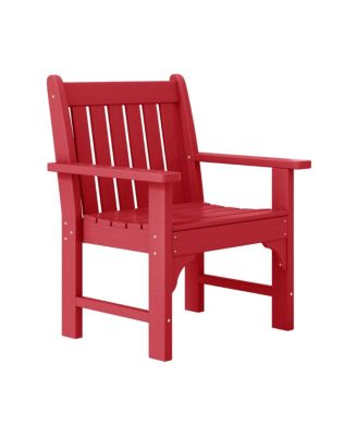 Outdoor Patio 3-Piece HDPE Adirondack Garden Chairs with Square Adirondack Side Table Set