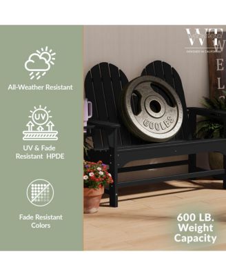 Outdoor Patio 49" HDPE Adirondack Garden Bench