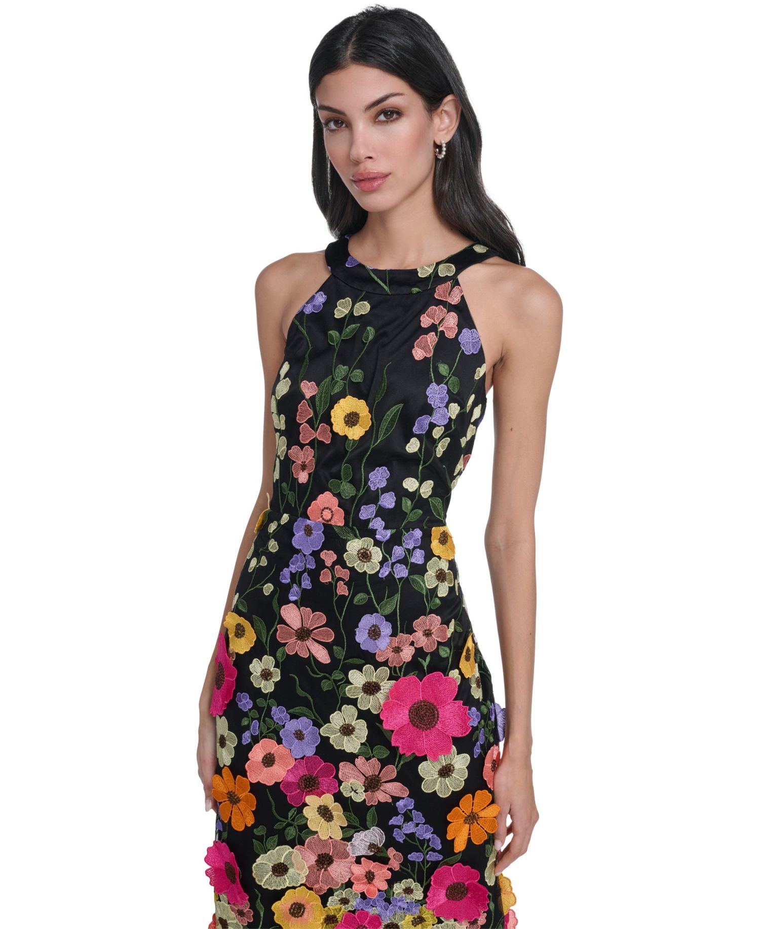Petite 3D Floral Sheath Dress