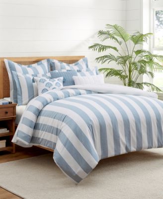 Cabana Woven Stripe Reversible 3-Pc. Duvet Cover Set, Queen