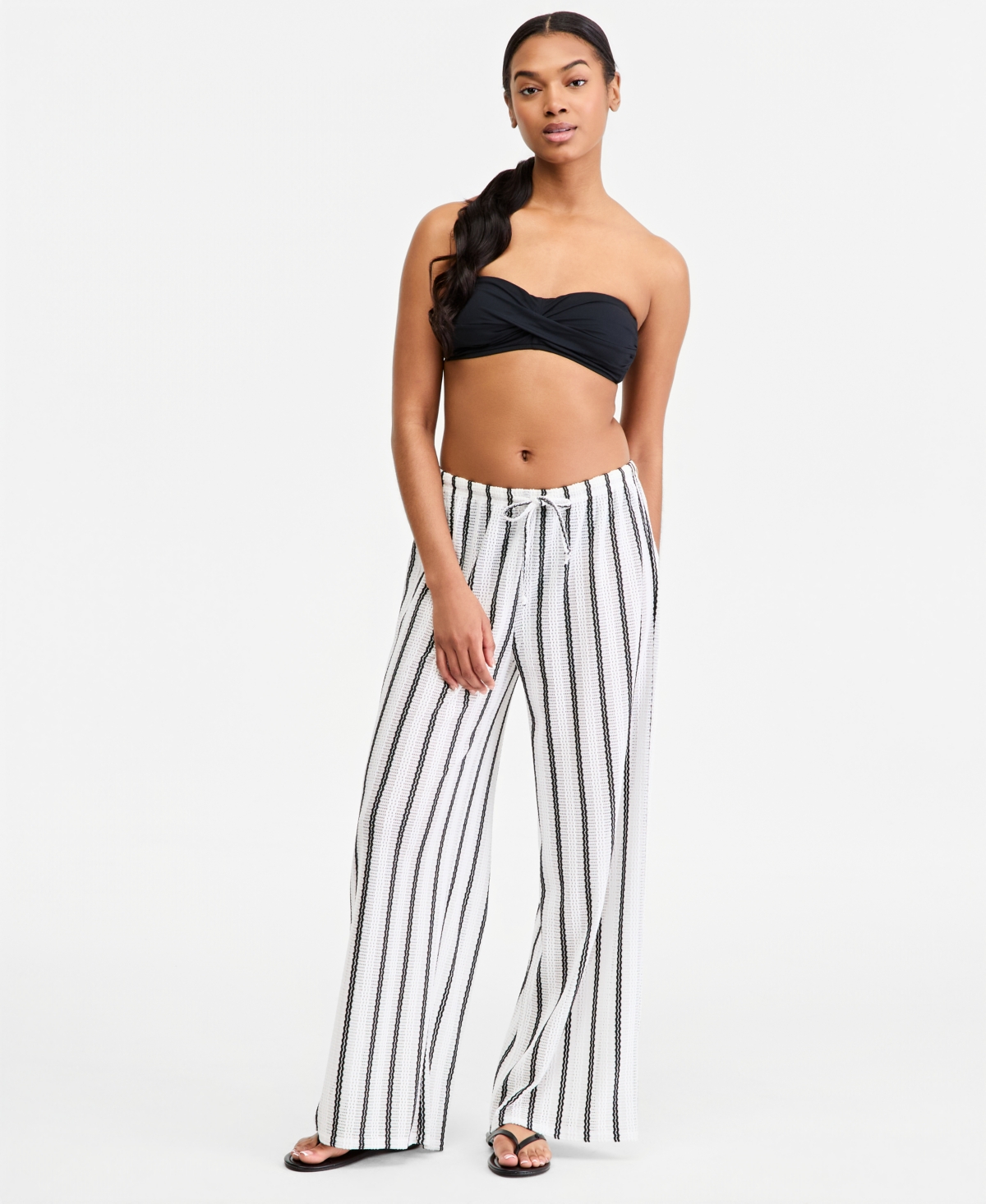 Dotti Women's Striped Swim Cover-Up Pants