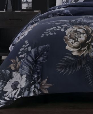 Forget Me Not 100% Cotton Sateen 3 Piece Reversible Queen Duvet Cover Set