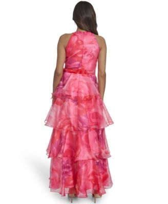 Women's Halter Tiered Skirt Gown