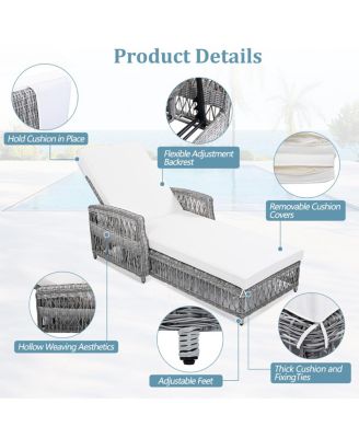 Streamdale Outdoor Long Reclining Chaise Lounge with Armrests