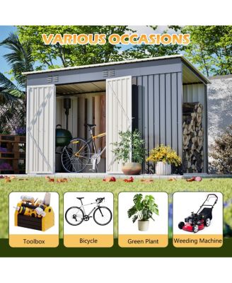 Streamdale Outdoor Metal Storage Shed with Lockable Door and Floor Frame