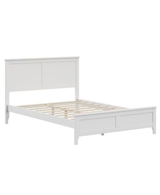 Modern Solid Wood Full Platform Bed with Slats Support