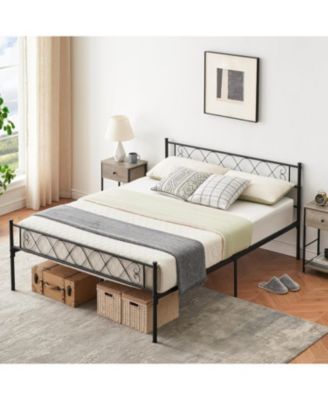 Metal Bed Frame for Girls/Boys, Size Platform Bed Frame with Iron-Art Sweet Heart, Under Bed Storage, Easy Assembly