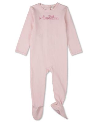 Baby Girls "Merry Skyline" Cotton Long-Sleeve Footie