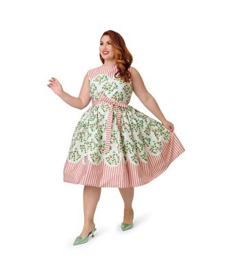 Plus Size Sleeveless Belted Swing Dress