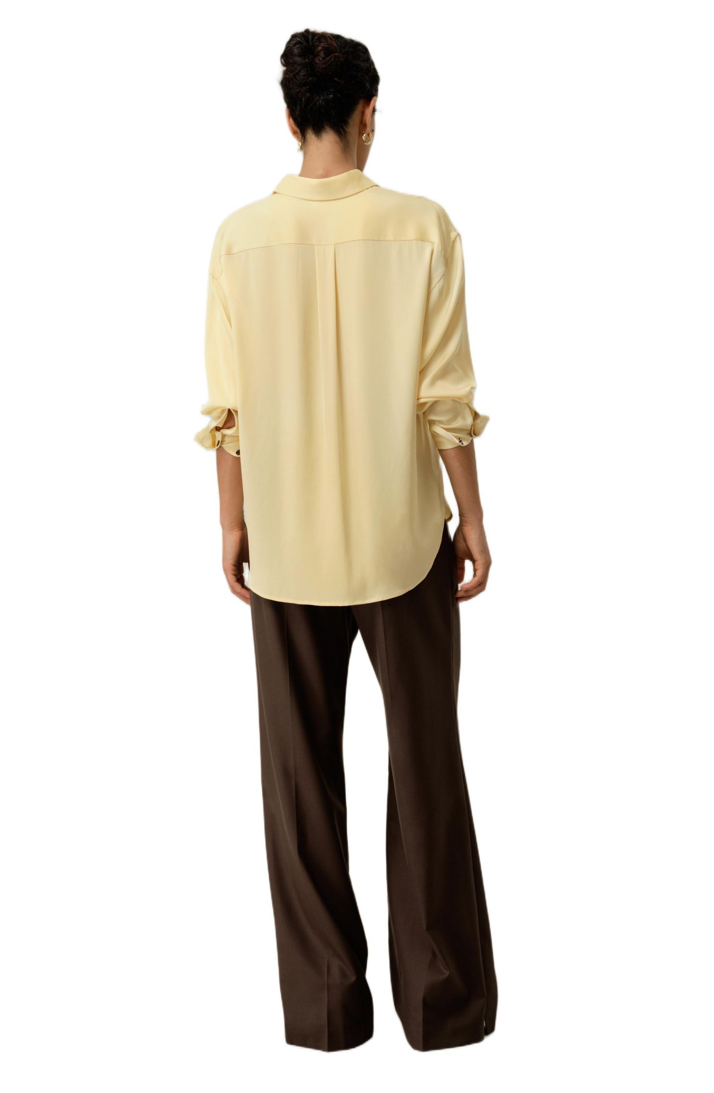 Женская рубашка LILYSILK Stretch Double Georgette Oversized, цвет: Сливочный — фото 3