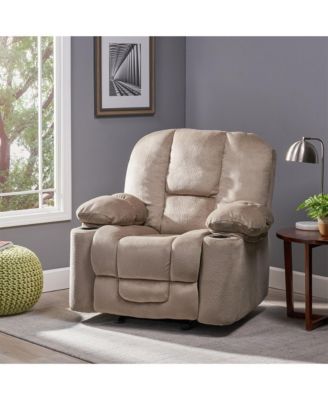 Manual Recliner Chair with Cup Holders, Chocolate Upholstered Recliner Chair