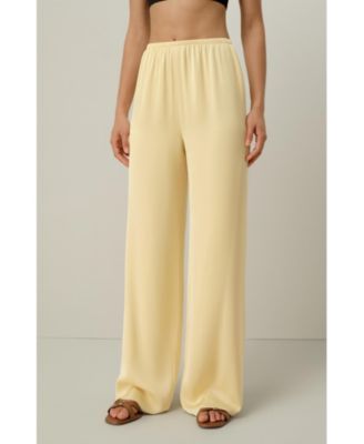 Women's Stretch Silk Georgette Straight-Leg Pant