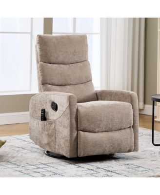 Heat Massage Chair, Manual Recliner Chair with Rocker and Swivel, Green