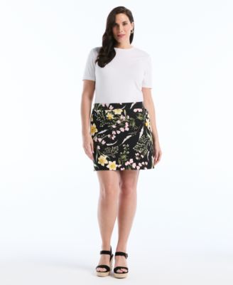 Plus Size Floral Print Skort