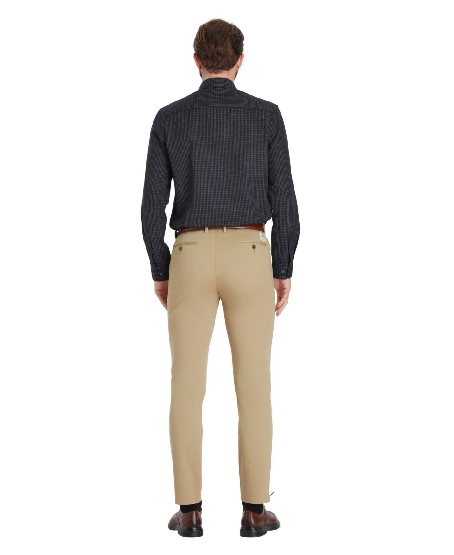 Men's Slim-Fit Grid Dress Shirt