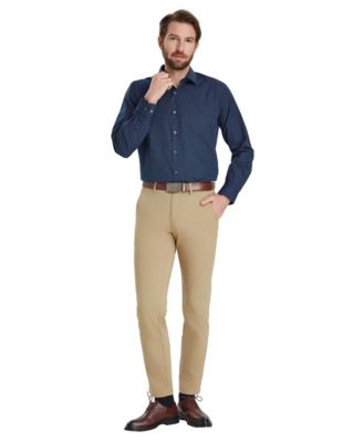 Men's Slim-Fit Grid Dress Shirt