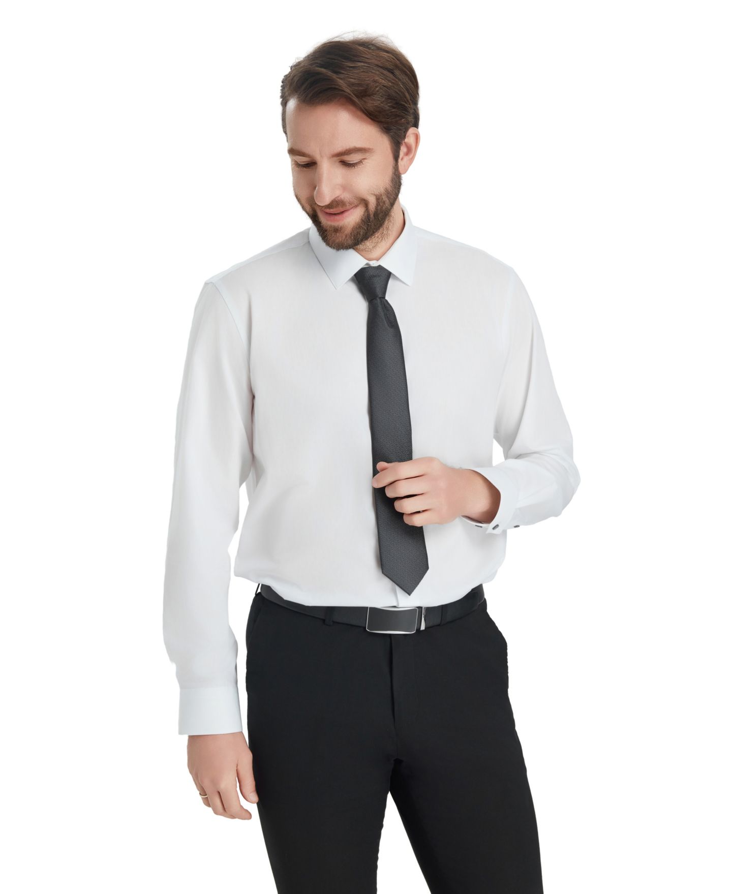 Мужская рубашка Alfani Regular-Fit Solid Dress Shirt, цвет: Яркий белый — фото 5