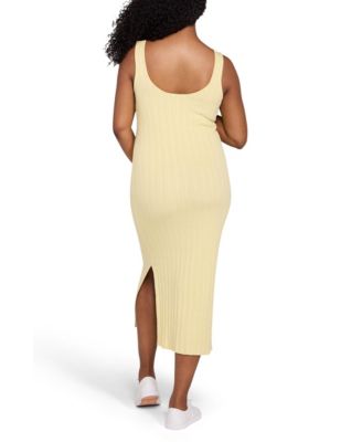 Maternity Motherhood Sleeveless Nursing Henley Midi Dress