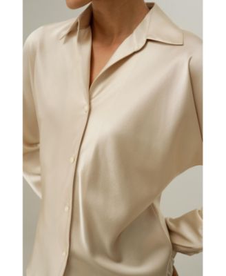 Women's Bias Cut Silk Shirt
