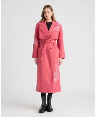 Women's Trench Coat with Embroideries