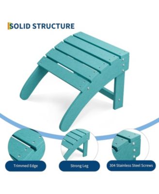 Ottoman for Adirondack Chair, HDPE Adirondack Ottoman Footrest