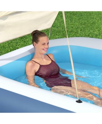 H2OGO! 8 Foot 4 Inch by 70 Inch Summer Bliss Shaded Inflatable Family Pool