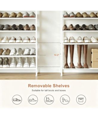 3-in-1 Shoe & Coat Rack, 8 Tier Storage, Adjustable Hooks, Sturdy Frame