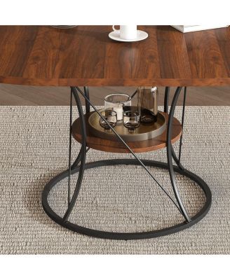 43" Round Extendable Dining Table Set for 4-6 with 4 Solid Wood Chairs