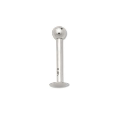 Solid 14k Yellow or White Gold 16G 3mm Ball Labret Tragus Ear Lip Ring Stud