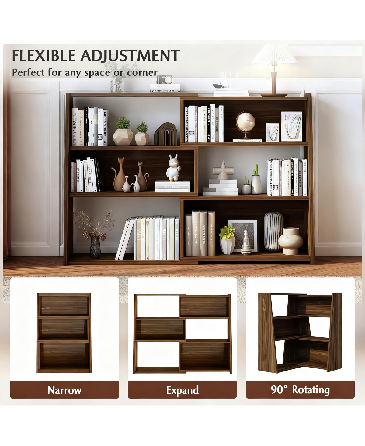 Yigii Extendable Modular Cube Bookshelf -Storage for Small Spaces