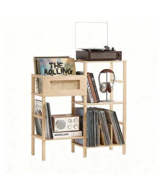 Bohemian 5-Color Vinyl Record Stand with 3+2 Tiers for 300+ Albums