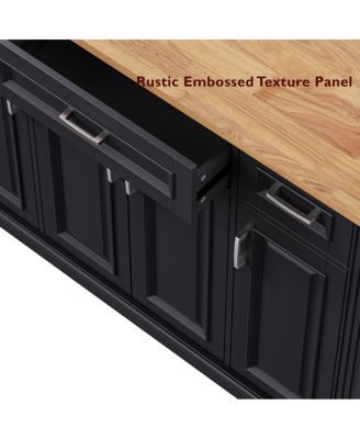 Streamdale 54" Large Kitchen Island with Drop Leaf, Rolling Cart with 4 Doors, 3 Drawers