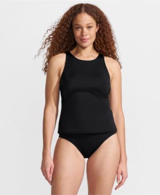 Women's DD-Cup Tugless High Neck Strappy Back Tankini Swimsuit Top