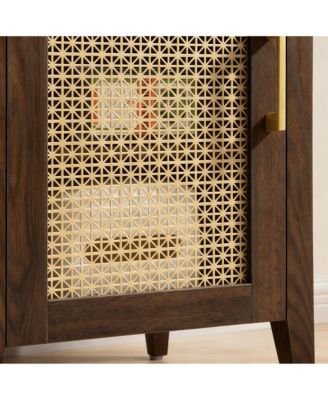 Mid-Century Modern Nightstand with Espresso Walnut Finish and Storage