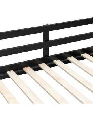 Streamdale Full Size Wood Loft Bed with Desk, Open Wardrobe and RGB Light